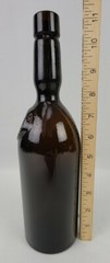Vtg Wine Bottle Dark Olive Amber Embossed 4GCS Seal