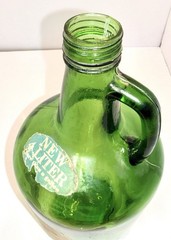 Vintage Chateau Luzerne 4 Liter Large Green Glass Wine Jug Bottle 13” Decor