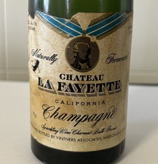 Vintage Chateau La Fayette Champagne Green 2/5 Pint Bottle With Label