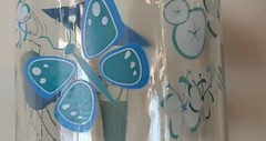 Vintage Paul Masson Carafe Wine Bottle Butterfly Cocktails Umbrella Grill REtro