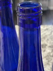 Lot of 4 Cobalt Blue Glass Wine Bottles
