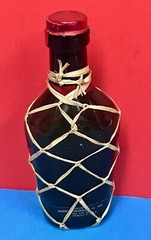 Raffia Wrapped Wine Decanter with Tin Cap – Portugal – Vintage 1950’s