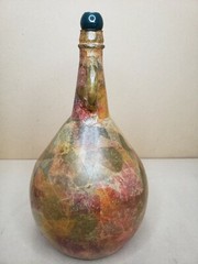 Vintage Green Glass Almaden Est. 1852 Half Gallon Empty Wine Bottle Papermached