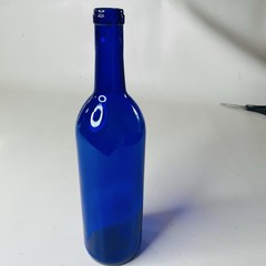 Vintage John Harvey Cobalt Blue Glass Wine Bottle From Spain