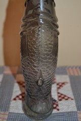 Vintage Tinted Glass Fish Shaped Italian Wine Bottle Decanter 9&Prime; Tall