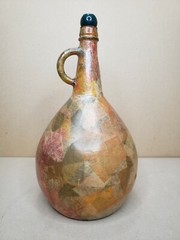 Vintage Green Glass Almaden Est. 1852 Half Gallon Empty Wine Bottle Papermached