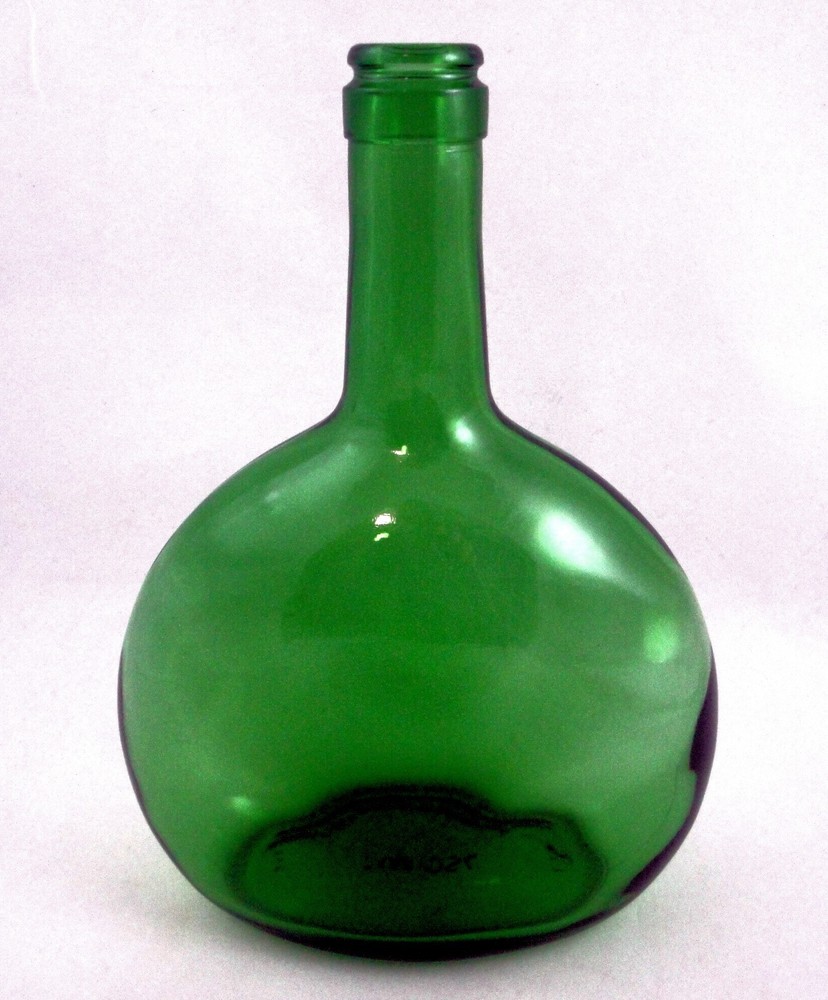 Vintage Empty Bocksbeutel Green Wine Bottle 750ml Display Bud Vase 8.5&Prime; no cork