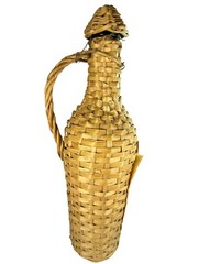 Vintage DUCAL 1969 Wicker Wrapped Portuguese Red Lisbon Grape Wine Bottle