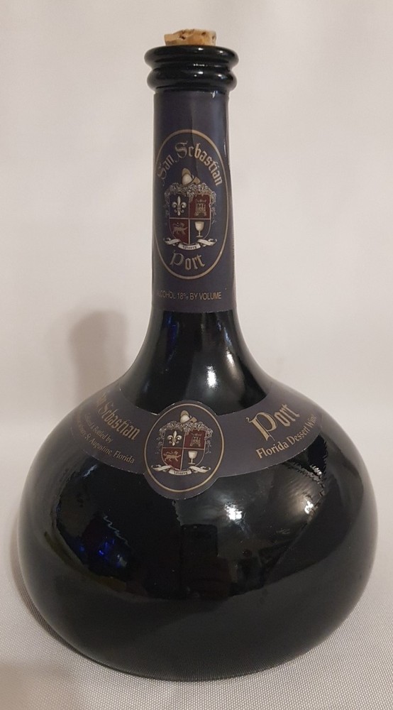 Vintage San Sebastian Port St. Augustine FL Dessert Wine Bottle EMPTY