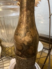 Antique Silver Plated & Glass Wine Bottle