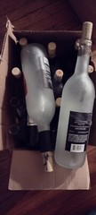15 empty wine bottles