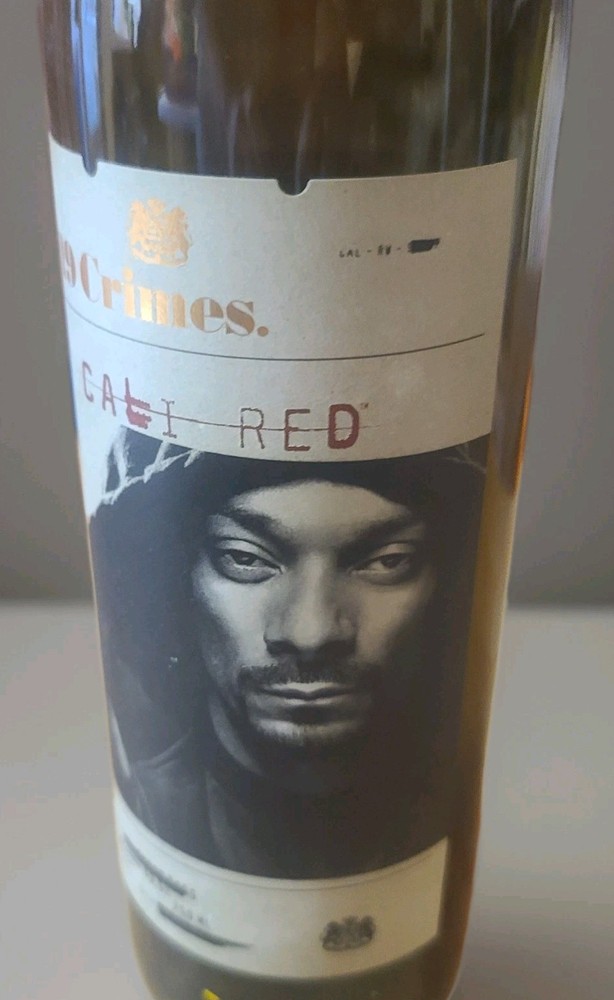 2020 Snoop Dogg Cali Red 19 Crimes Empty 750 mL Wine Bottle With Cork