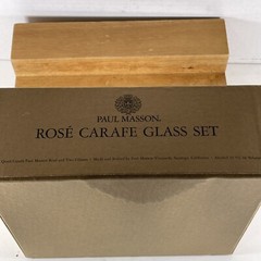 Vintage 1970&rsquo;s Paul Masson Rose&rsquo; Glass Set in Box