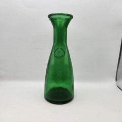 Vintage Misura Italy Green Glass 8&Prime; Carafe Vase Wine Bottle Decanter Brevettata