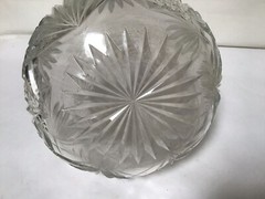Vintage Amercian Cut Crystal Etched Wine Bottle
