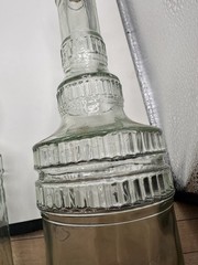 Williams Sonoma Wine Bottle Decor Clear Decanter Pressed Glass Bottle Set Of 2