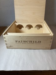 Fairchild Napa Valley Empty Wood Wine Box with Dividers 12” by 13” Storage