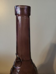 Vintage Mallorca Morey Distilleries Amethyst Glass Wine Bottle w/ Grape Design