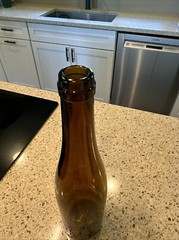 SALE! Vintage Honey Amber Empty Wine Bottle – Item#B81