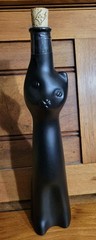 2020 Rheinhessen Riesling “Happy Cat” Black Figural Glass Empty Bottle With Cork