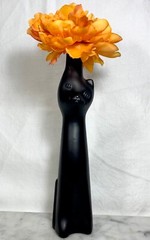 Happy Cat Riesling Matte Black Wine Bottle EMPTY Halloween Cat Decor