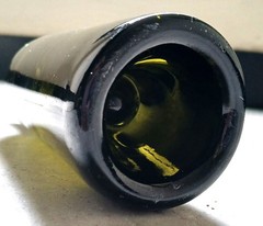 vtg dark green wine bottle blown/no seams 1910s or 20s
