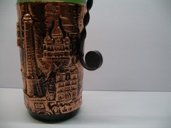 Wine Bottle Decanter Paris France Eiffel Tower Empty Bar Deco Copper