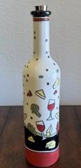 Benaya Wine Bottle Hand Crafted Porcelain & Enamel signed JP 06. Vintage Piece