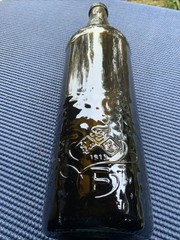Fonseca Porto Dimpled Brown Glass Wine Bottle Empty 12” Tall 009