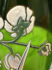 Vtg Collectible Perrier Jouet Fleur de Champagne Painted Bottle Empty No Label