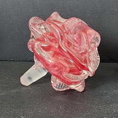 Vintage Pink Rose Wine Stopper – Hand Blown Glass Verrerie d&rsquo;art Belle Époque