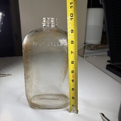 Vintage Clear Glass Half Gallon Bottle Embossed Grape Vine Leaf Design Flask Jug
