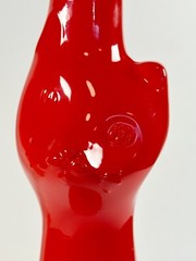Rheinhessen Riesling Cat Shape Red Glass Wine Bottle 2020 Empty 13&Prime; Tall