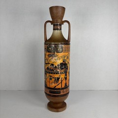 Vintage 1973 Ouzounis Amphora No 1 Wine Bottle Greece Greek Art Glass Empty