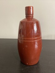 VINTAGE LANCERS WINE BOTTLE RED/BROWN STONEWARE JUG 9&Prime; PORTUGAL EUC!
