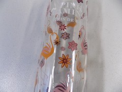 Pink Flamingo Printed Glass Wine Bottle EMPTY