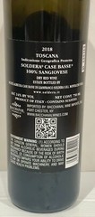 SOLDERA CASE BASSE 100% SANGIOVESE 2018 EMPTY RED WINE BOTTLE MONTALCINO ITALY