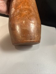 Vintage J.M. Da Fonseca Portugal Embossed Amber Wine Bottle 9” Rustic Bar Decor