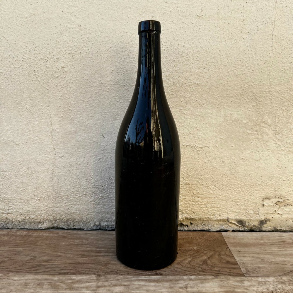 French Antique Dark Green Glass Bottle Wine Water Circa 1900 10022213