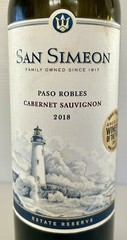 Empty Wine Glass Bottle San Simeon 2018 Cabernet Sauvignon Paso Robles CA 750ml