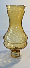 Vintage Rare Chianti Wine Bottle Decanter Lantern Oil Lamp Amber Green Glass 15&Prime;