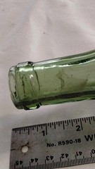 Green Glass Wine Bottle Quart Collectible Decorative Display Piece
