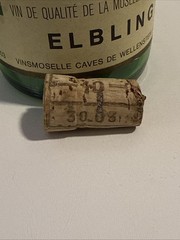 Vtg. Moselle Luxembourgeoise Elbling Wine Caves De Wellestein 1979 Bottle & Cork
