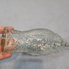 Fish Shaped Clear Glass Wine Bottle 12” Tall Bottle corked CLEAN
