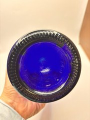 VTG WINE BOTTLE RISATA MOSCATO 25.4 Oz BLUE GLASS