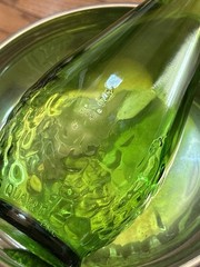Vintage 1970s Gallo Flavor Guard Glass 4/5 Qt Green Wine Bottle Grapes