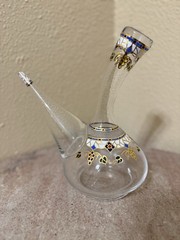Late 19 Th Century Decorative Spanish Hand Blown glass porrón