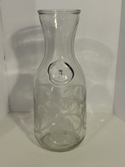 Norman Kosarin Wine Decanter Etched Doves Grapes Vines Birds Glass 9.75&Prime; H NICE