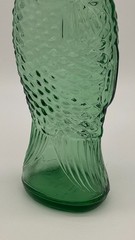 Vintage 13&Prime; Green Italian Art Glass Fish Shaped Wine Decanter Bottle