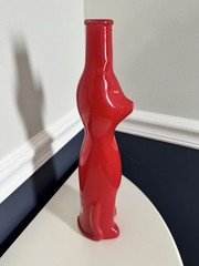 Rheinhessen Riesling Cat Shape Red Glass Wine Bottle 2020 Empty 13&Prime; Tall